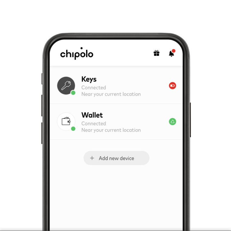 Chipolo app with low battery warning