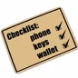 Doormat checklist for forgetful people