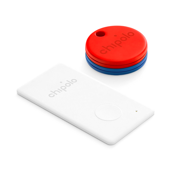 Chipolo Bundle including Chipolo ONE 2 Pack Blue and Red + Chipolo CARD